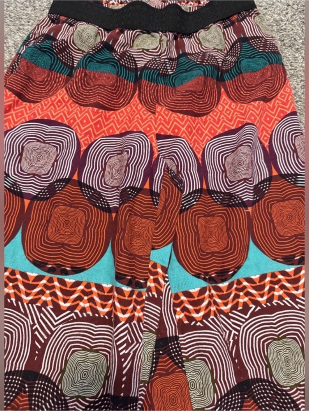 Maeve Printed Pull On Wide Leg Stretchy High Rise Boho Geometric Print Pants S - Picture 4 of 11